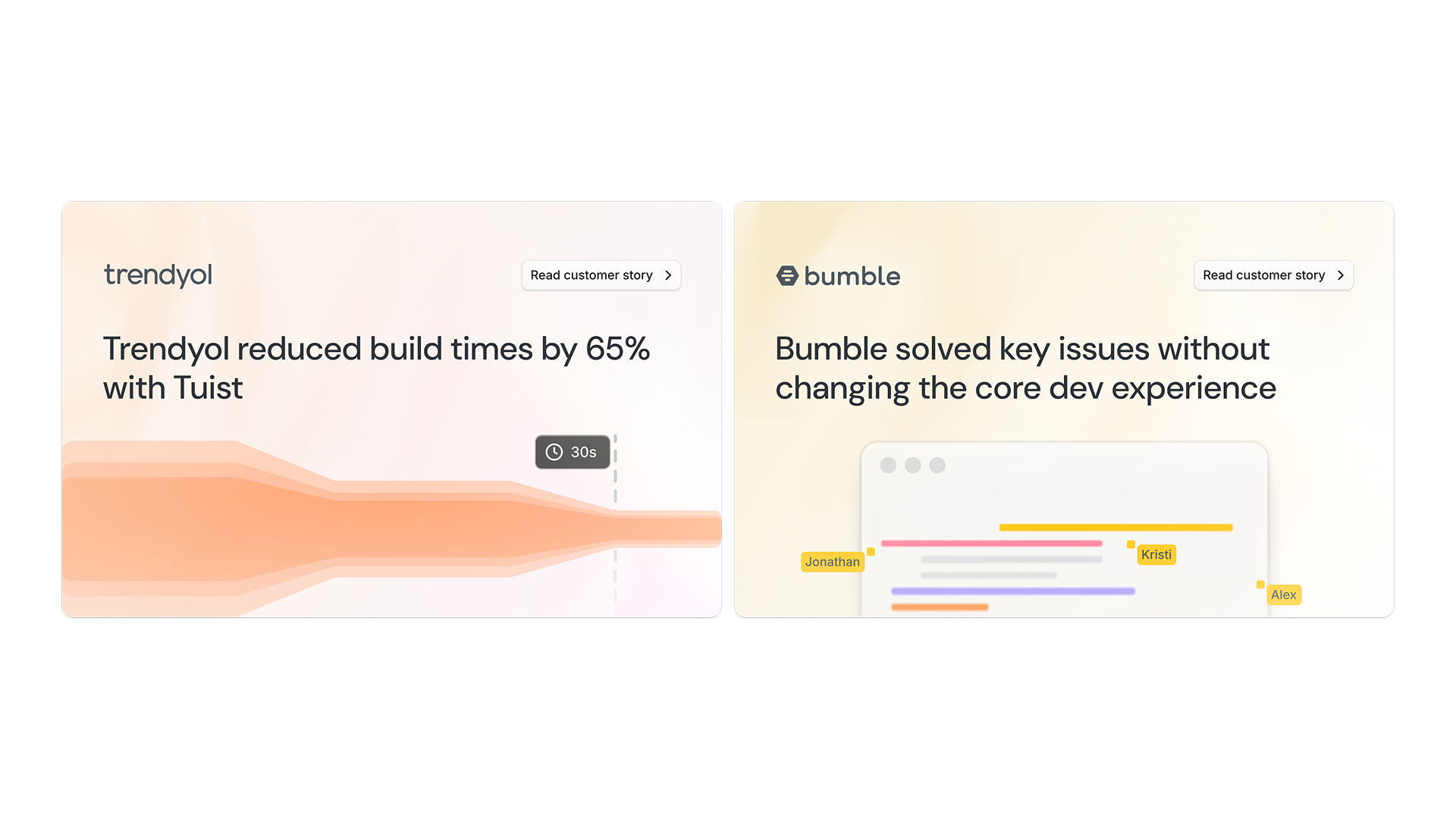 Customer case study cards
