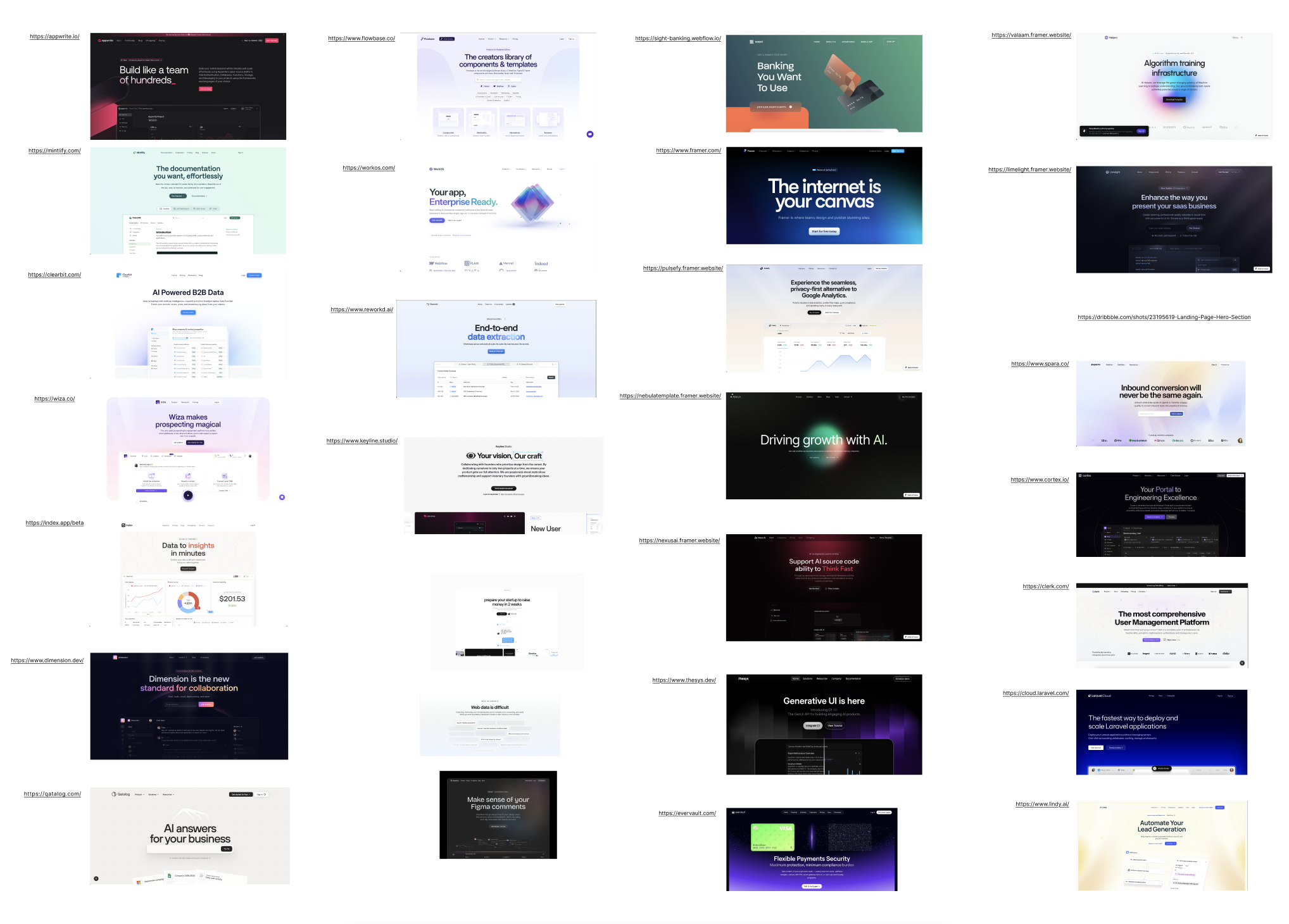 Website moodboard